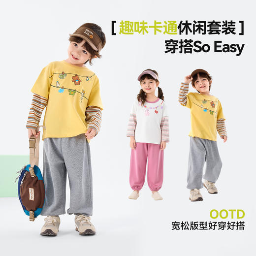 嘟嘟家男童套装儿童卡通衣服宝宝春秋t恤裤子童装女童春季两件套D6ATZ162 商品图3