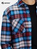 波顿男女同款春秋长袖格纹衬衫型外套宽松版型与舒适纯棉诠释经典红蓝白复古格调USJ109125 商品缩略图4