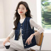 百媚生 复古深蓝色牛仔马甲女短款春秋马夹BK9006 商品缩略图3