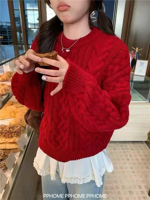 GZ复古圆领粗毛线毛衣麻花辫针织(LH)(LD)-纪念日百货168645072 商品图0