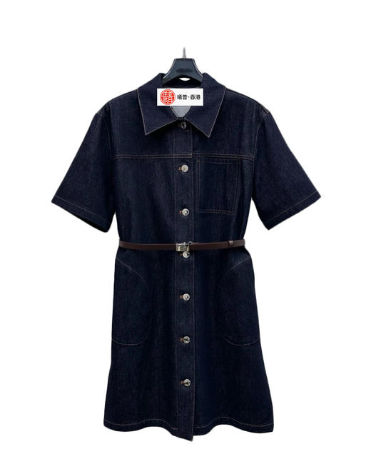 女款腰带牛仔连衣裙la020 商品图0