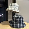 雀说 复古格子渔夫帽女休闲百搭显脸小水桶帽676 商品缩略图0