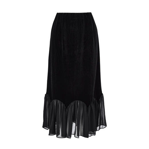 「高货wl」全新升级【铂金会员183/天猫239/差价56】(50044)洛诗琳法式花边拼接丝绒半身裙2026春季新款显瘦鱼尾裙 商品图4