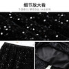 丁摩 新品色亮片半身裙女中长款春秋新款高腰丝绒a字裙半裙包臀裙5ZF-D887 商品缩略图3