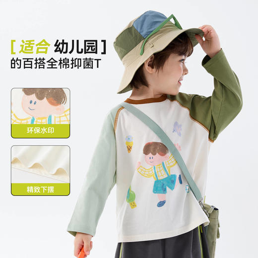 【纯棉】嘟嘟家男童T恤儿童打底衫春秋女童长袖宝宝内搭新款春装T恤T6ATX048 商品图3