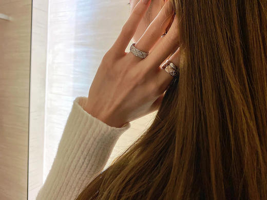 Chanel香奈儿戒指宽版菱格全满钻戒指（XJ） 商品图5