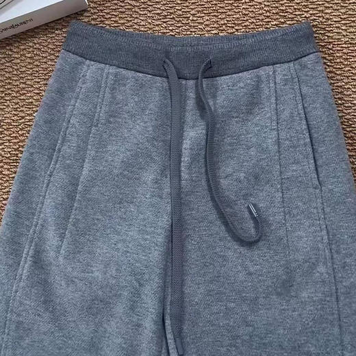 丁摩 灰色极简风高腰直筒裤女秋冬新款宽松显瘦大码休闲长裤5ZF-1011 商品图1