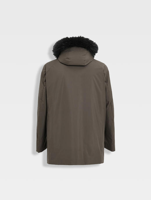 callisto绿色连帽兔毛鹅绒尼克服 商品图1