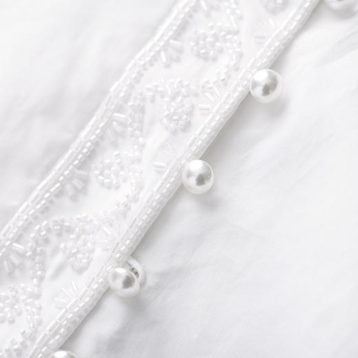 「高货wl」全新升级【铂金会员266/天猫359/差价93】(50319)洛诗琳纯棉手工浮雕钉珠上衣2026春季法式百搭通勤衬衫 商品图2