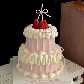 【三款】双层简约风蛋糕（部分装饰选用接近，文字数字可加可换）