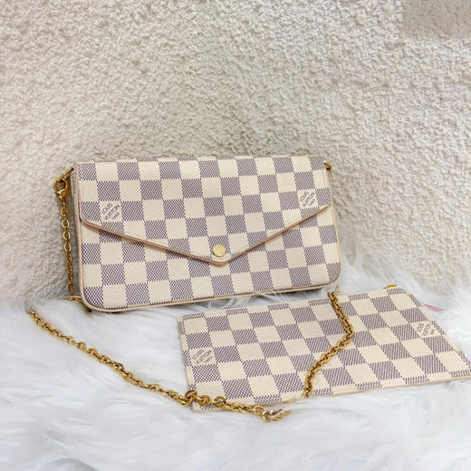 Lv 白棋盘格 三合一 链条包 商品图0