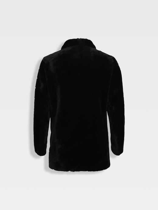 callisto黑色羊毛皮翻领皮草 商品图1