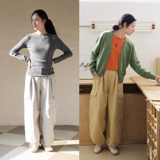 特绽放041朵/"马力十足"工装裤·莱赛尔棉斜纹宽松抽绳收脚休闲裤 商品图2