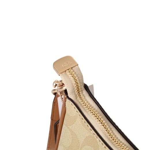 蔻驰 Teri 24 经典老花拉链开合标志性Logo 帆布拼光滑皮革 手提单肩包 商品图6