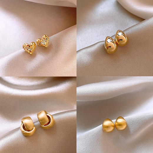 春节不打烊【轻奢高级质感❗️工艺与时尚并行】简约金属豆豆钛钢耳钉新款欧美时尚高级感925银针耳环气质耳饰品。jd 商品图1