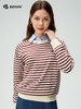 波顿女士秋冬海军风条纹圆领插肩袖百搭通勤长袖针织衫LT352325 商品缩略图1
