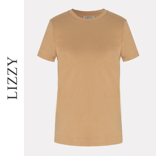 LIZZY夏季新款优雅时尚圆领百搭通勤纯棉舒适女上衣T恤8153 商品图4