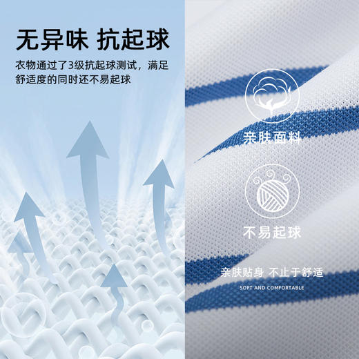 【桑蚕丝】德鲨鲨鱼条纹短袖POLO衫男2026夏季新款休闲T恤 商品图2