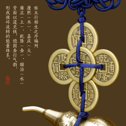 吉祥葫芦福禄 铜挂件 六帝铜钱 香包 商品图5