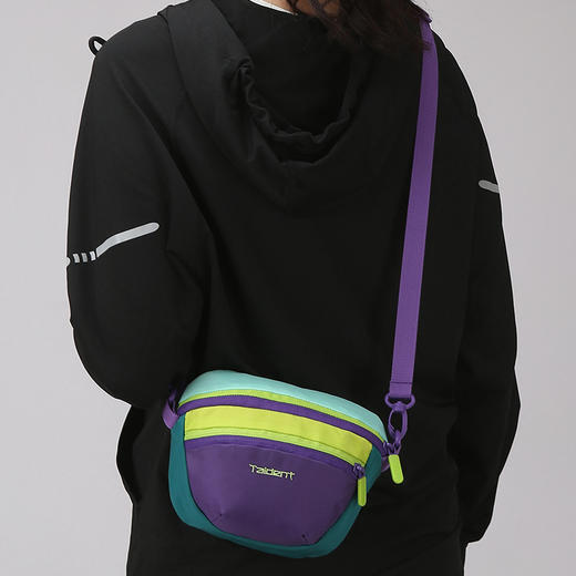 丁摩 时尚多巴胺撞色腰包男女同款户外运动登山便携防水尼龙斜挎胸包5ZF-3005 商品图3