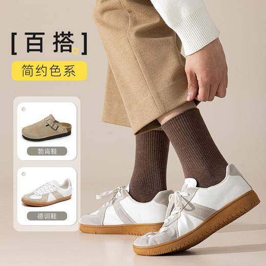 春节不打烊【甄选长绒棉❗️耐穿抗起球】袜子男款纯棉袜秋冬季加厚袜纯色中筒袜吸汗防臭商务袜男士袜子。jd 商品图3