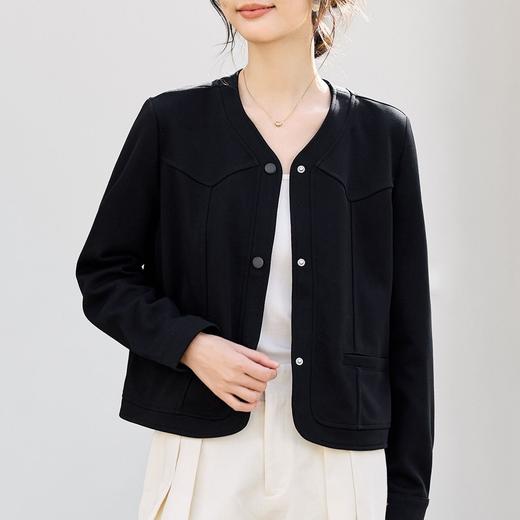 百媚生 棉质春秋季洋气高端卫衣小个子短款上衣XS82610026 商品图3