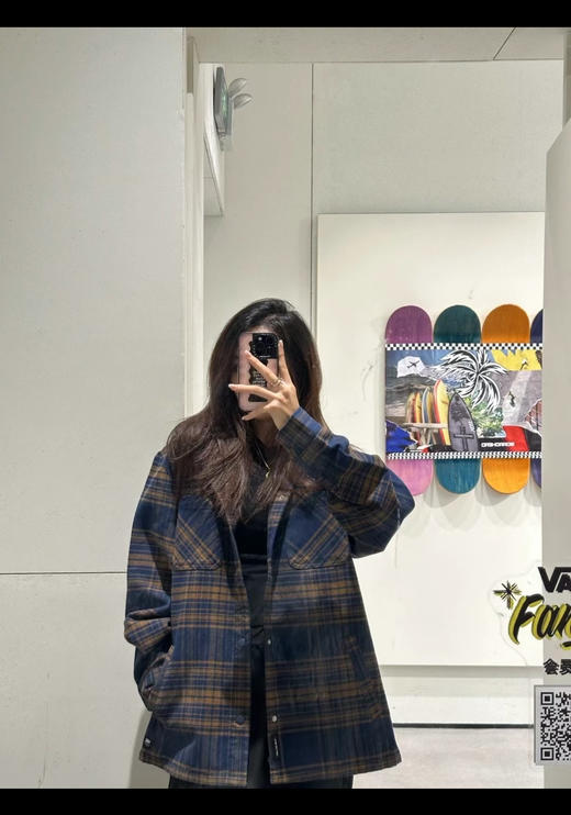 V@NS 元单 宽松法兰绒衬衫外套WT971 商品图2