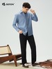 【抗菌防臭】波顿男士春秋冬季翻领中厚磨毛格子长袖衬衫修身简约百搭衬衣MS118325 商品缩略图1