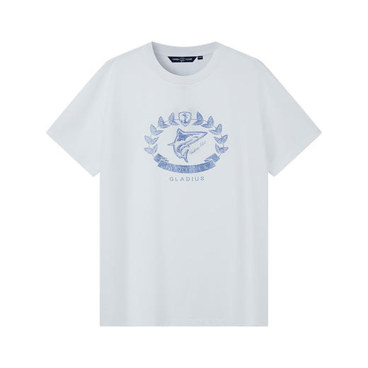 【莫代尔】德鲨白色百搭短袖T恤男2026夏季新款休闲打底衫 商品图1