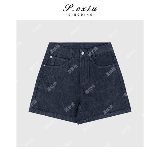 PanYiXiu/潘依绣天丝复古经典水洗阔腿显瘦牛仔短裤 D6891 商品图1