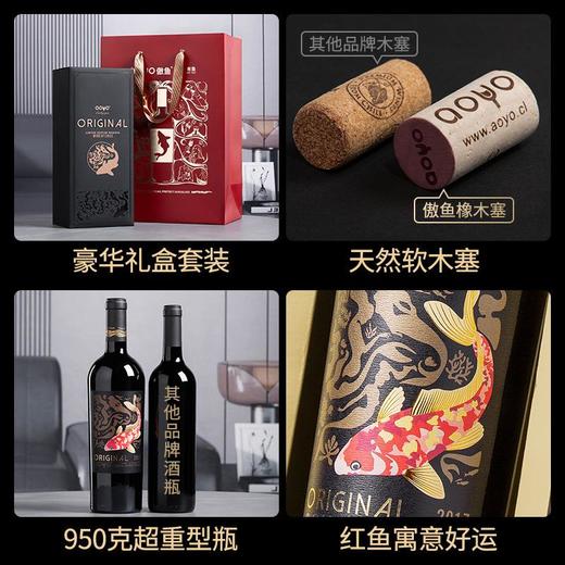 傲鱼智利原装原瓶进口红酒初干红葡萄酒水整箱送礼盒装 商品图2