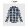 04-6潘依绣丁丁宠粉美式复古黄蓝撞色格子衬衣 Q45042 商品缩略图0