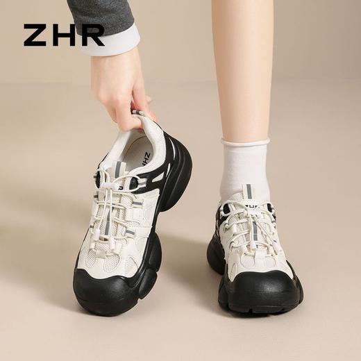 ZHR【增高5cm】免系带运动休闲鞋小白鞋2025春季内增高厚底运动鞋 商品图6