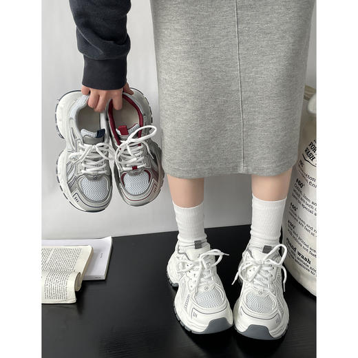 【YW】无忧购春季新款厚底增高网面透气轻便撞色休闲运动老爹鞋MIS-5681（3.7截单后3-7天发货) 商品图10