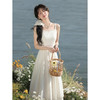 鹿向南「柔纱春影」杏色无袖连衣裙女春夏新款收腰海边度假吊带裙 商品缩略图2