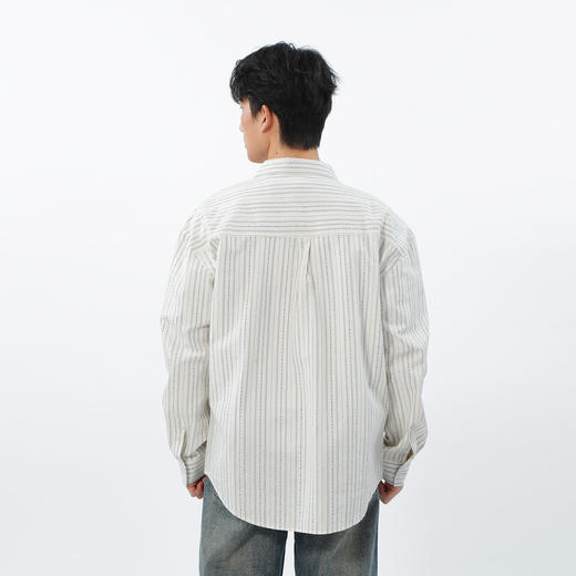 清新简约线绣条纹长袖衬衫-纪念日百货门店同款169693199 商品图2