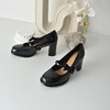 经典鲨2026春专柜款时尚圆头甜美蝴蝶结高粗跟玛丽珍单鞋女KW89-617061 商品缩略图4
