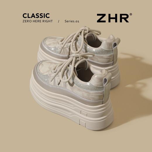 ZHR【7.5cm】则则厚底水钻小白鞋女2026春新款轻便百搭增高休闲鞋 商品图9