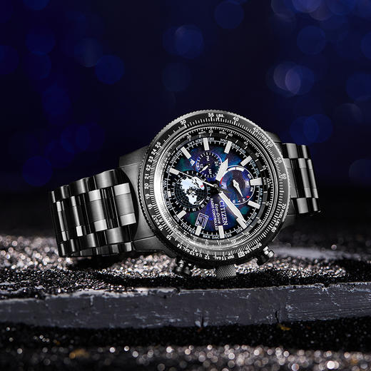 西铁城/CITIZEN不锈钢覆GIP光动能万年历 电波男表BY3005-56E 商品图6