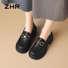 ZHR则则头层牛皮双环扣厚底乐福鞋2026春季新款气质舒适通勤单鞋 商品缩略图2