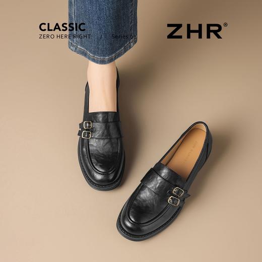 ZHR则则复古手抓纹百搭平底乐福鞋2026春季新款轻便舒适气质单鞋 商品图3
