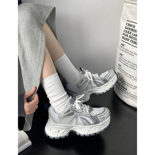 【YW】无忧购春季新款厚底增高网面透气轻便撞色休闲运动老爹鞋MIS-5681（3.7截单后3-7天发货) 商品图4