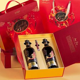 傲鱼智利原装原瓶进口红酒干红葡萄酒水果酒双支送礼盒装