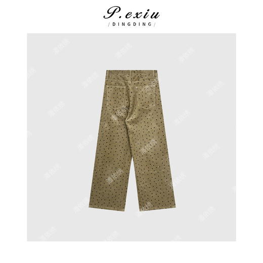 04-1潘依绣丁丁宠粉度假风波点直筒灯芯绒裤子 Q6781 商品图1