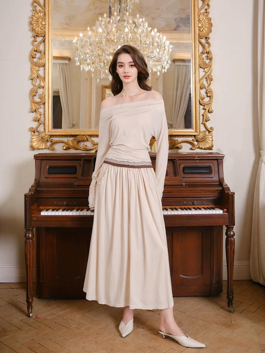 贝壳缀袖多穿式羊毛混纺针织上衣 商品图1