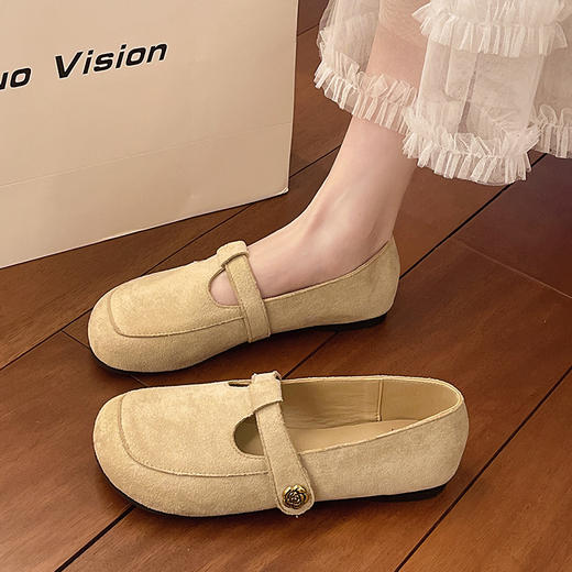 【YW】无忧购法式复古圆头单鞋女春季新款软底百搭玛丽珍鞋580（3.1截单后3-7天发货) 商品图1