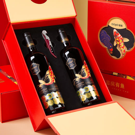 傲鱼智利原装原瓶进口红酒干红葡萄酒水果酒送礼盒装双支套装 商品图4