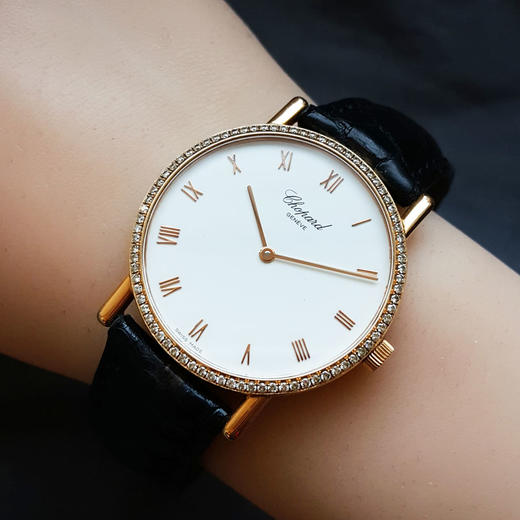 【9新】CHOPARD 萧邦163154手动机械机芯33.6MM（女款）CLASSIC系列18K黄金；后镶钻石表圈070226JJ13 商品图7