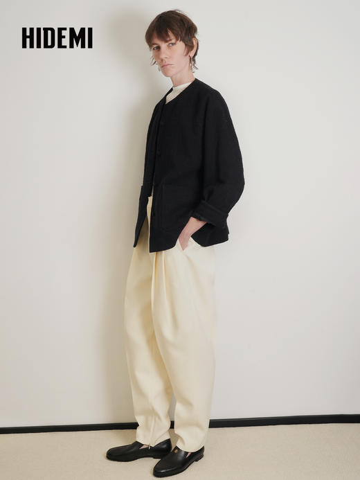 HIDEMI 粗花呢圆领开衫外套 商品图6