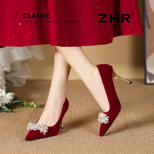 ZHR则则尖头法式高跟鞋2026新款气质百搭婚鞋伴娘鞋细跟单鞋女鞋 商品图3